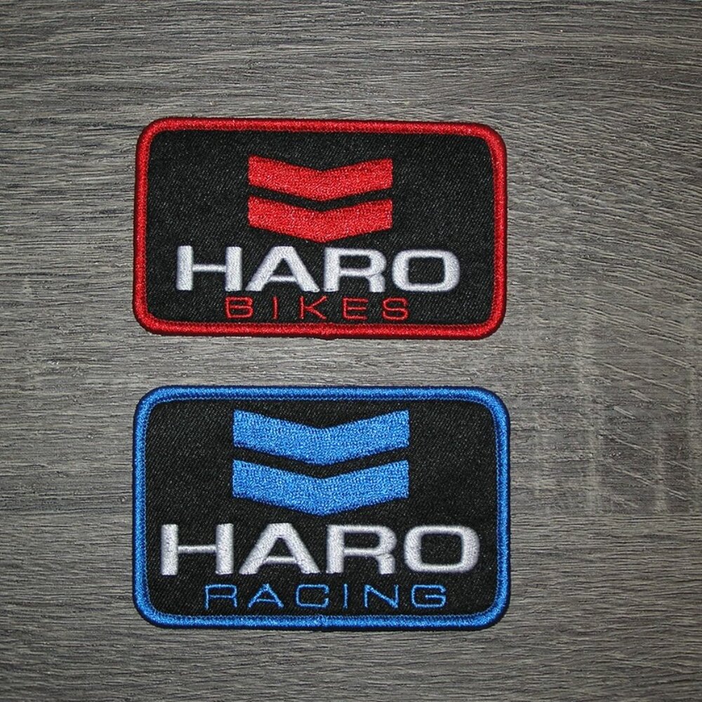 (2) Lot HARO Racing BMX Bikes Embroidered Iron On Patches